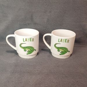 Clay Art | Kitchen | Set Of 2 Later Alligator Coffee Mugs Coffee Cup Nwot |  Poshmark